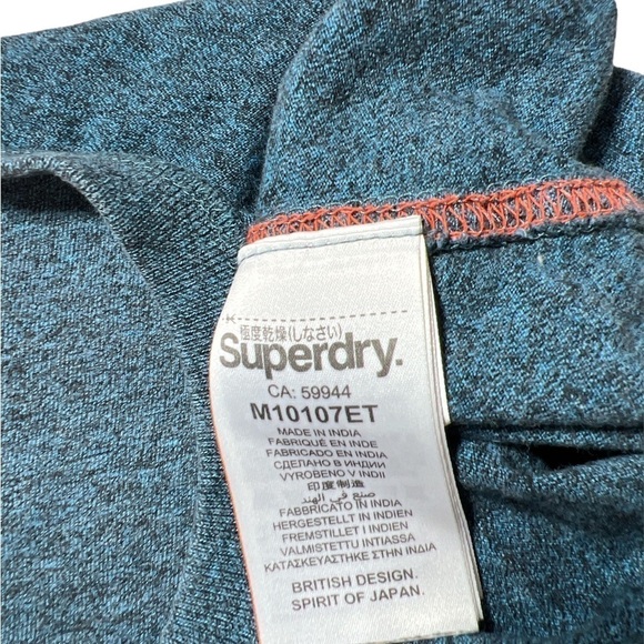 Super Dry Men’s Tee Shirt, Teal Color, Size XS - Picture 5 of 5